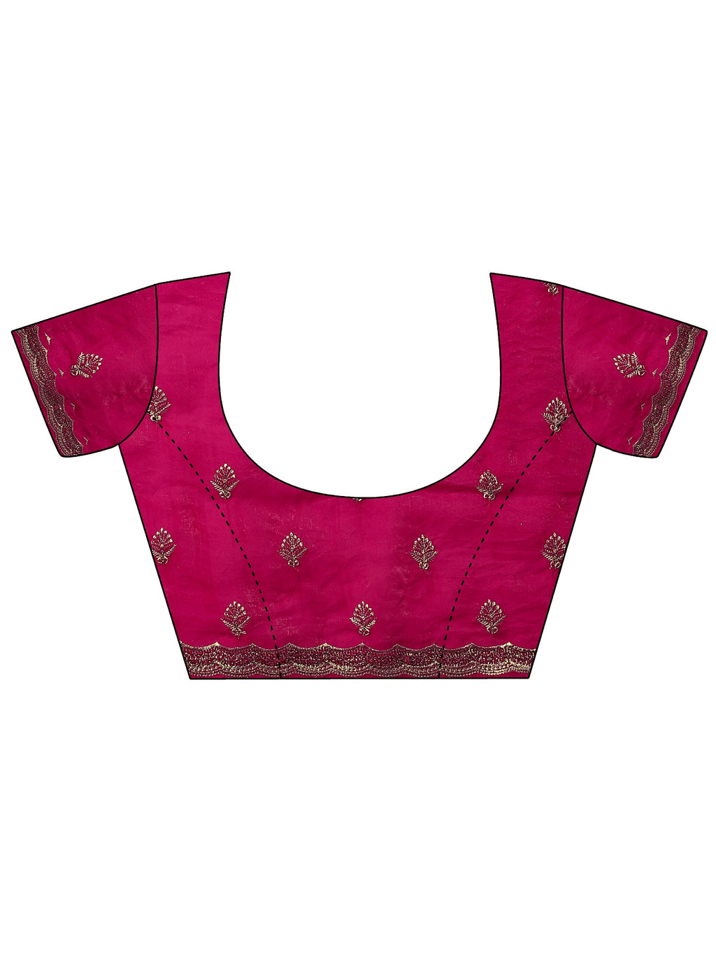 Pink Embroidered Organza Saree With Unstitched Blouse Piece