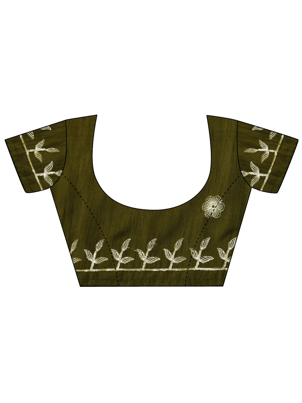 Green Embroidered Organza Saree With Unstitched Blouse Piece