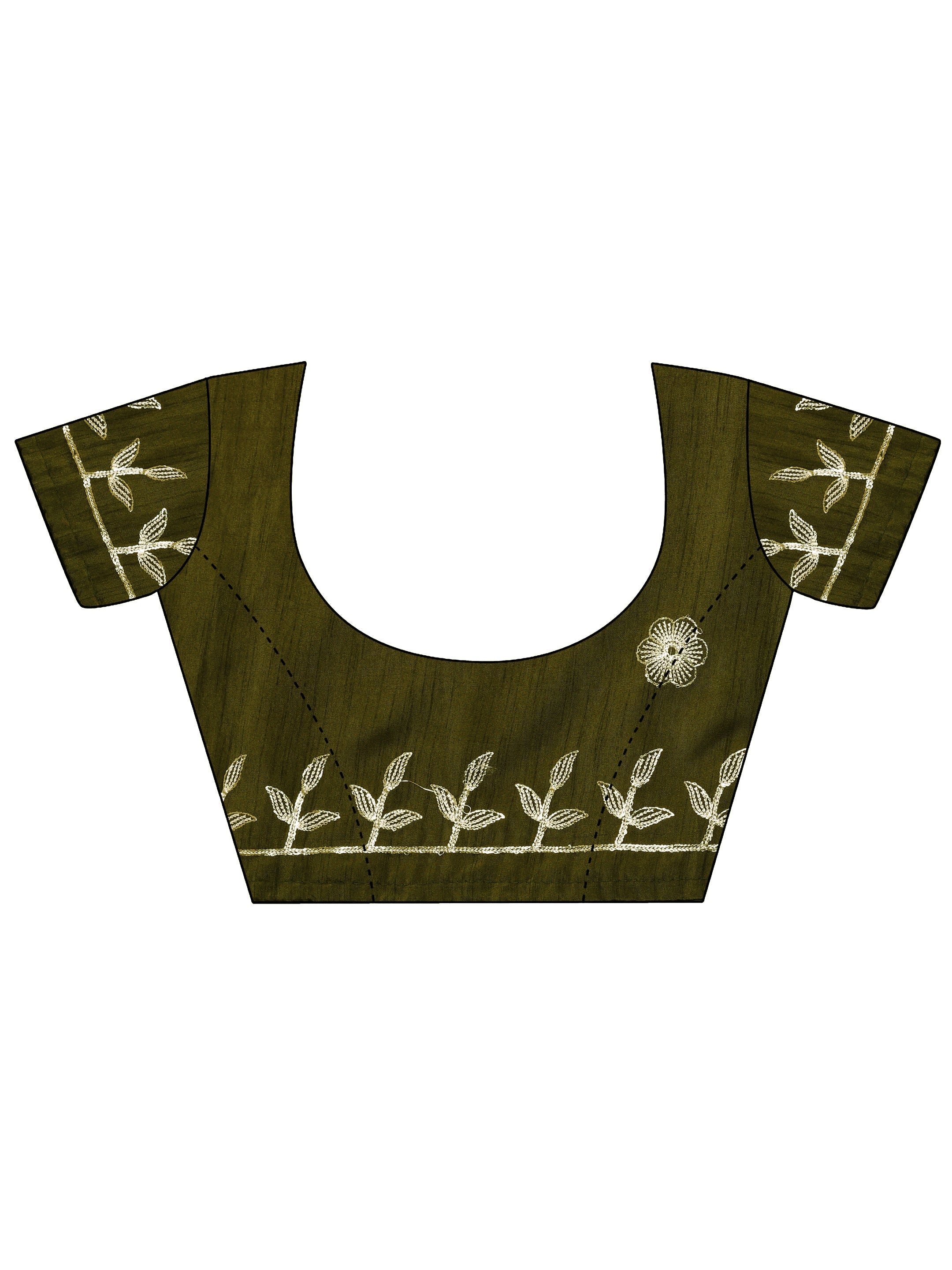 Green Embroidered Organza Saree With Unstitched Blouse Piece