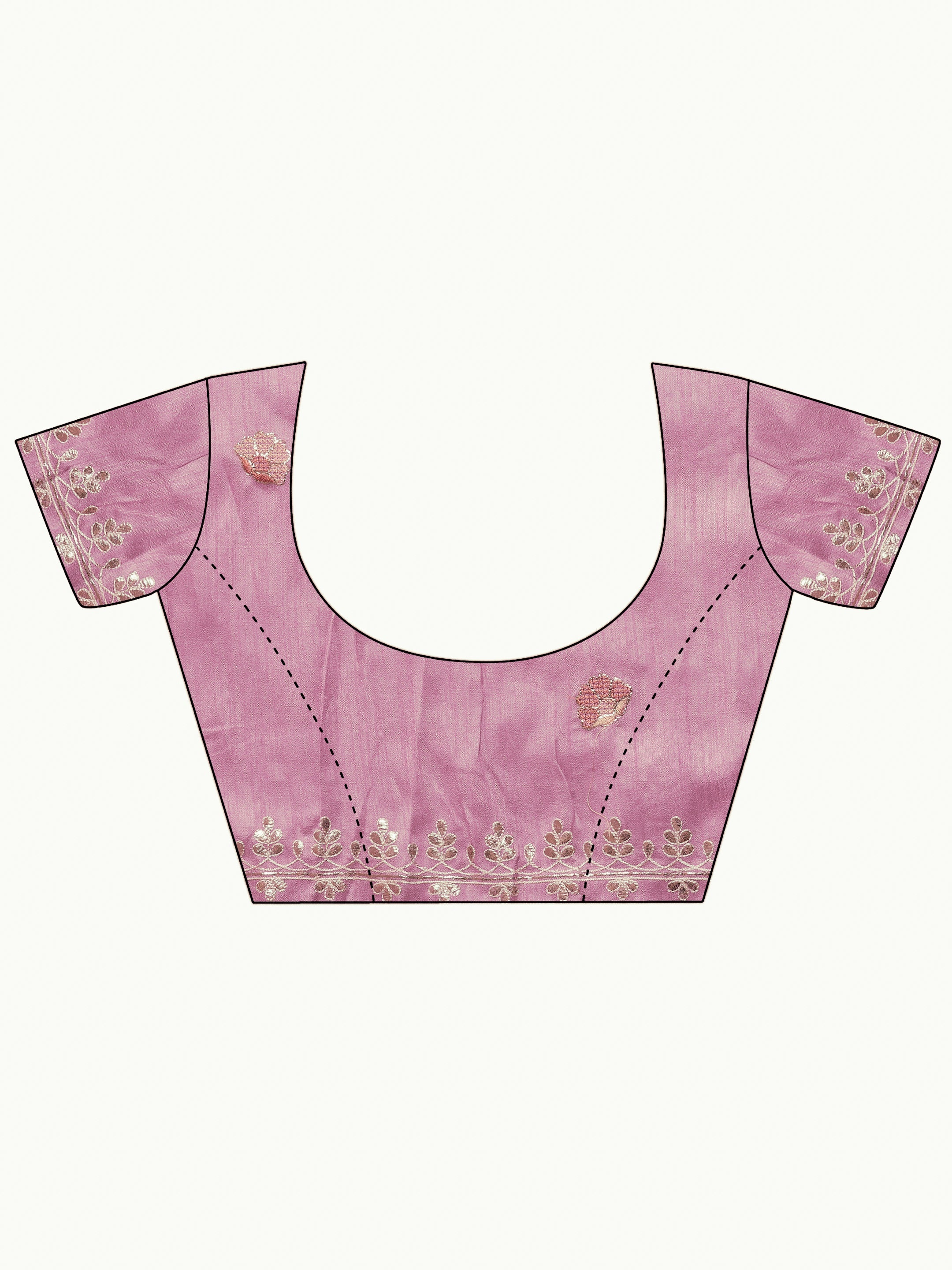 Pink Embroidered Organza Saree With Unstitched Blouse Piece