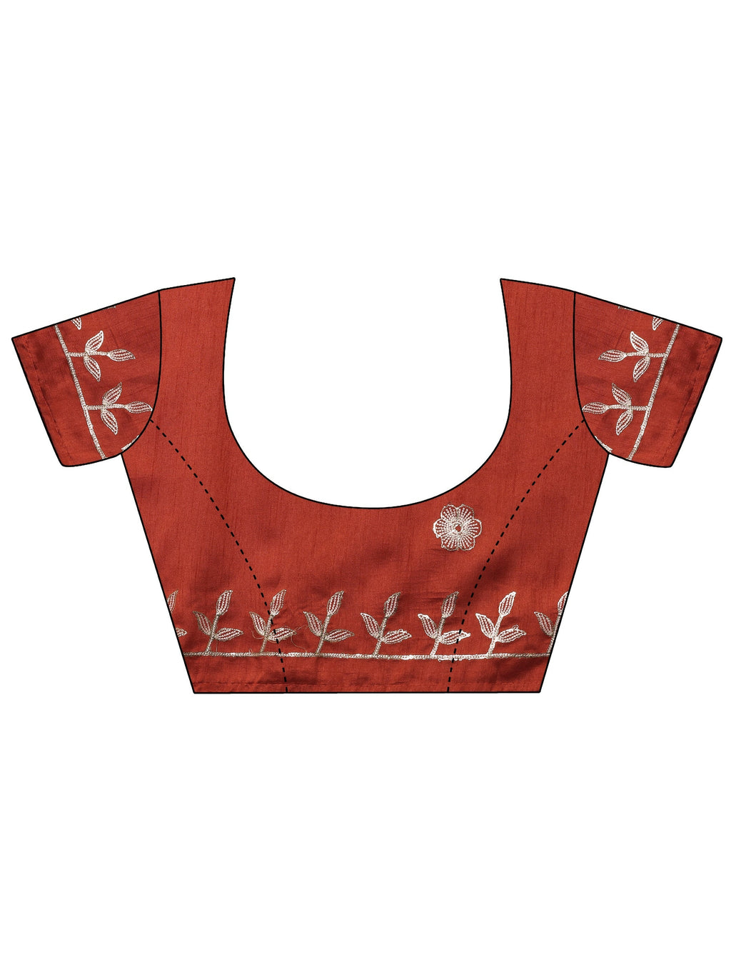 Orange Embroidered Organza Saree With Unstitched Blouse Piece