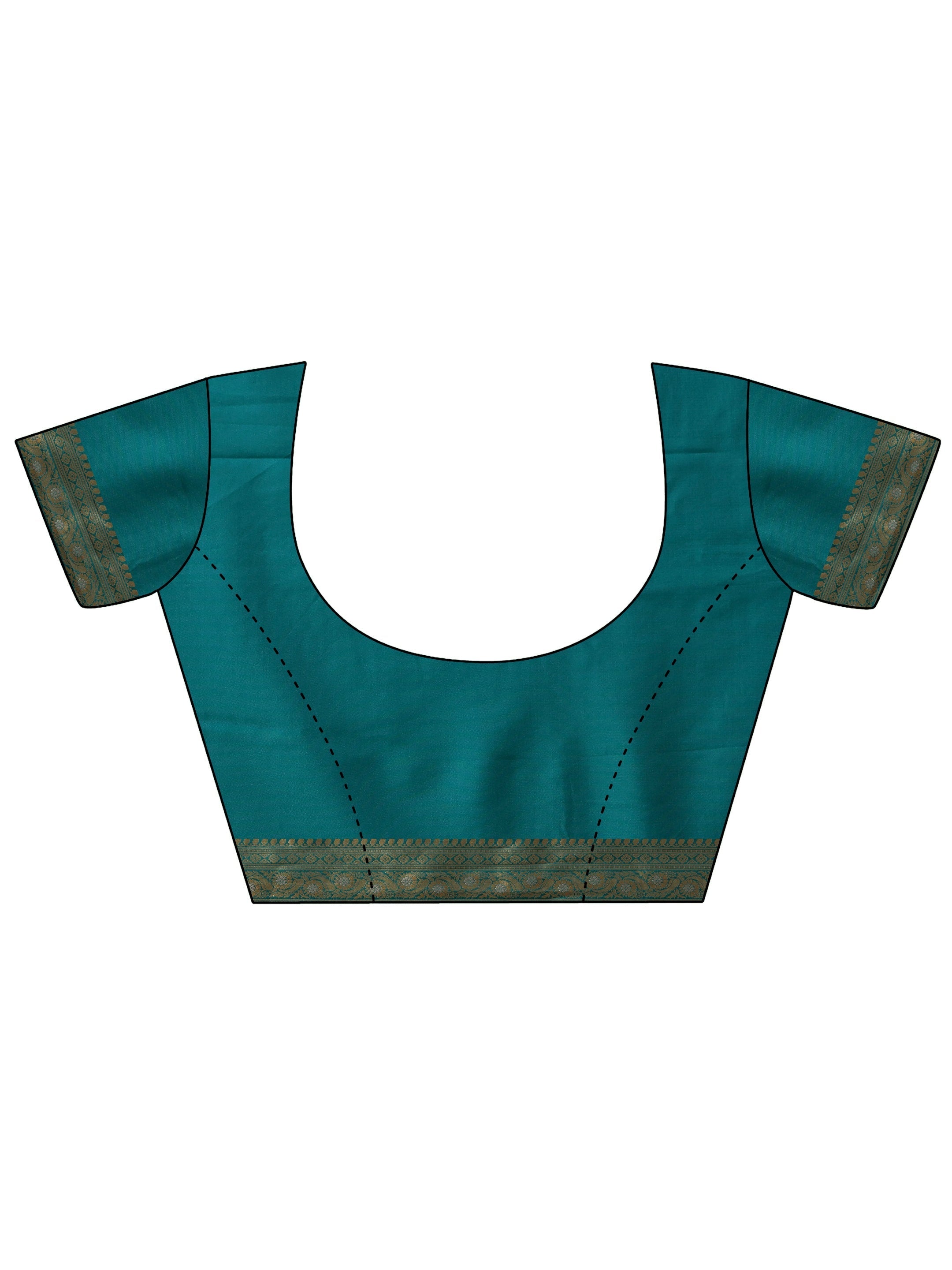 Green Woven Design Banarasi Silk Blend Saree With Unstitched Blouse Piece