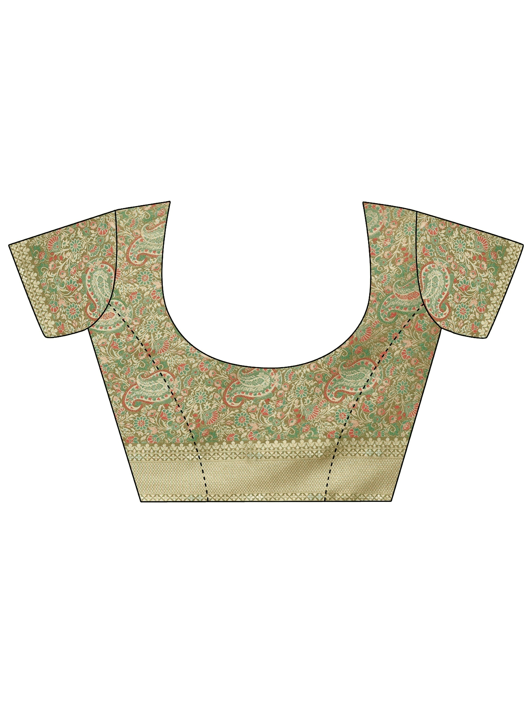 Green Woven Design Banarasi Silk Blend Saree With Unstitched Blouse Piece