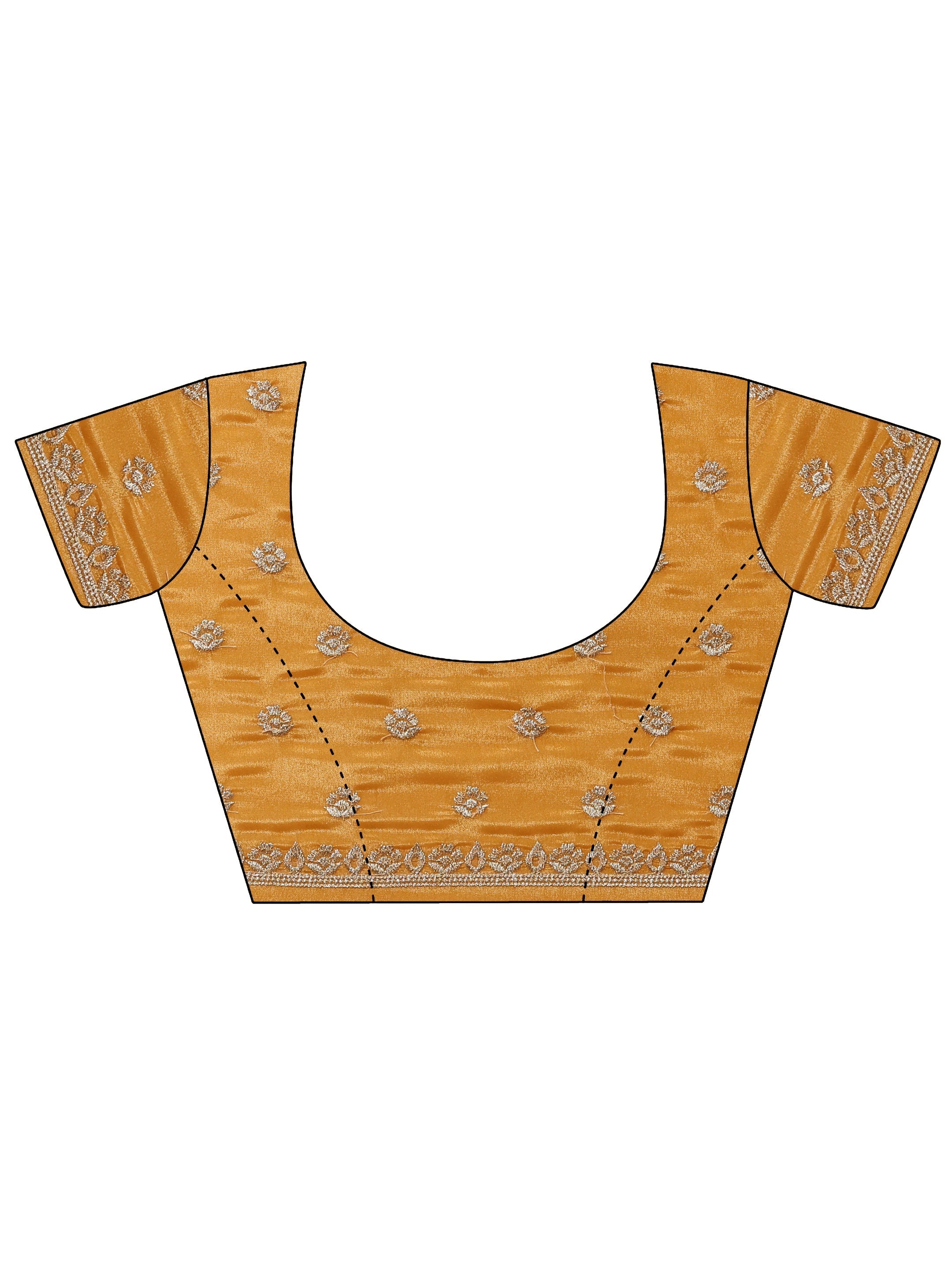 Mustard Embellished Crepe Sarees With Unstitched Blouse Piece