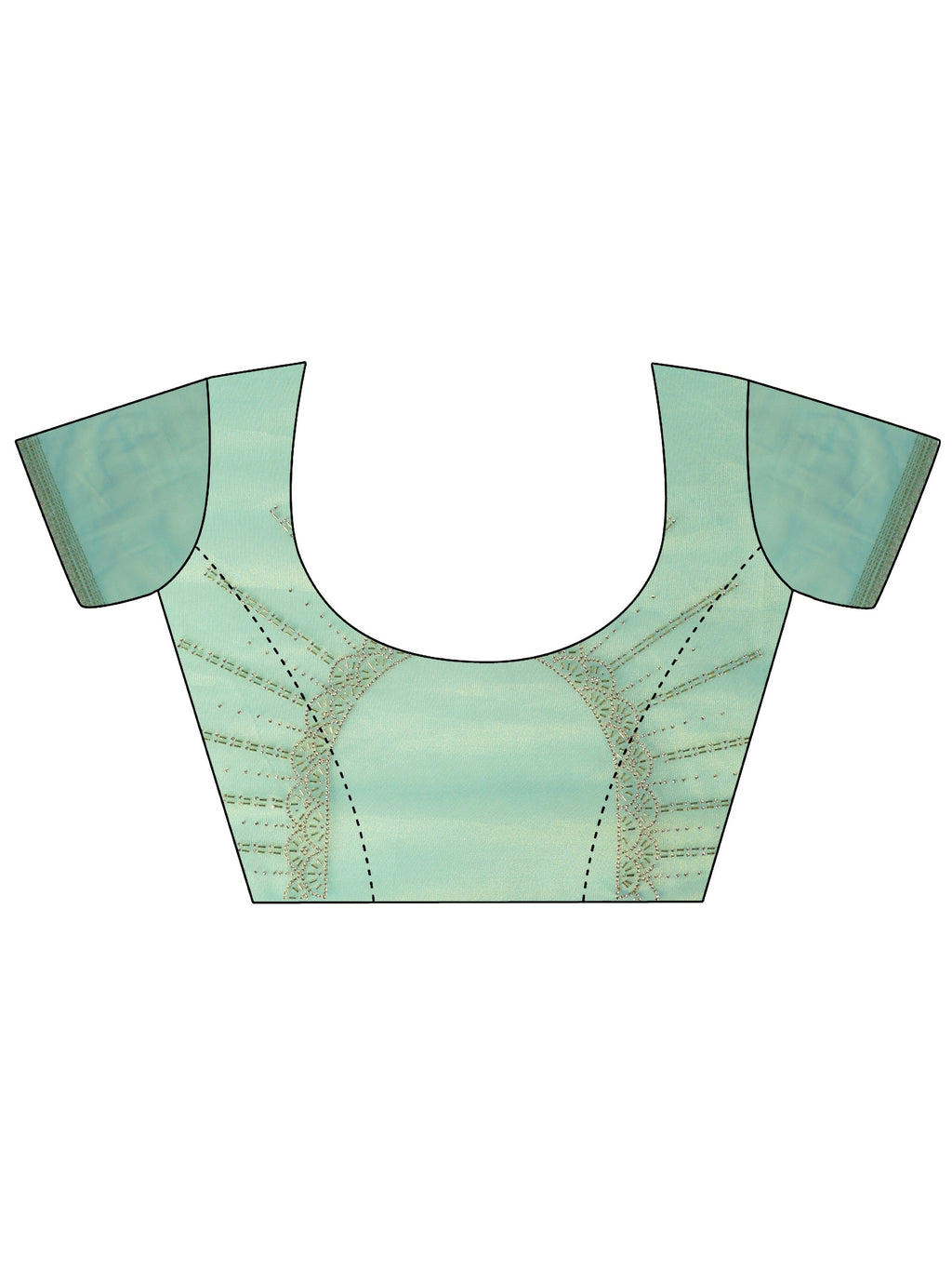 Blue Embellished Nylon Sarees With Unstitched Blouse Piece