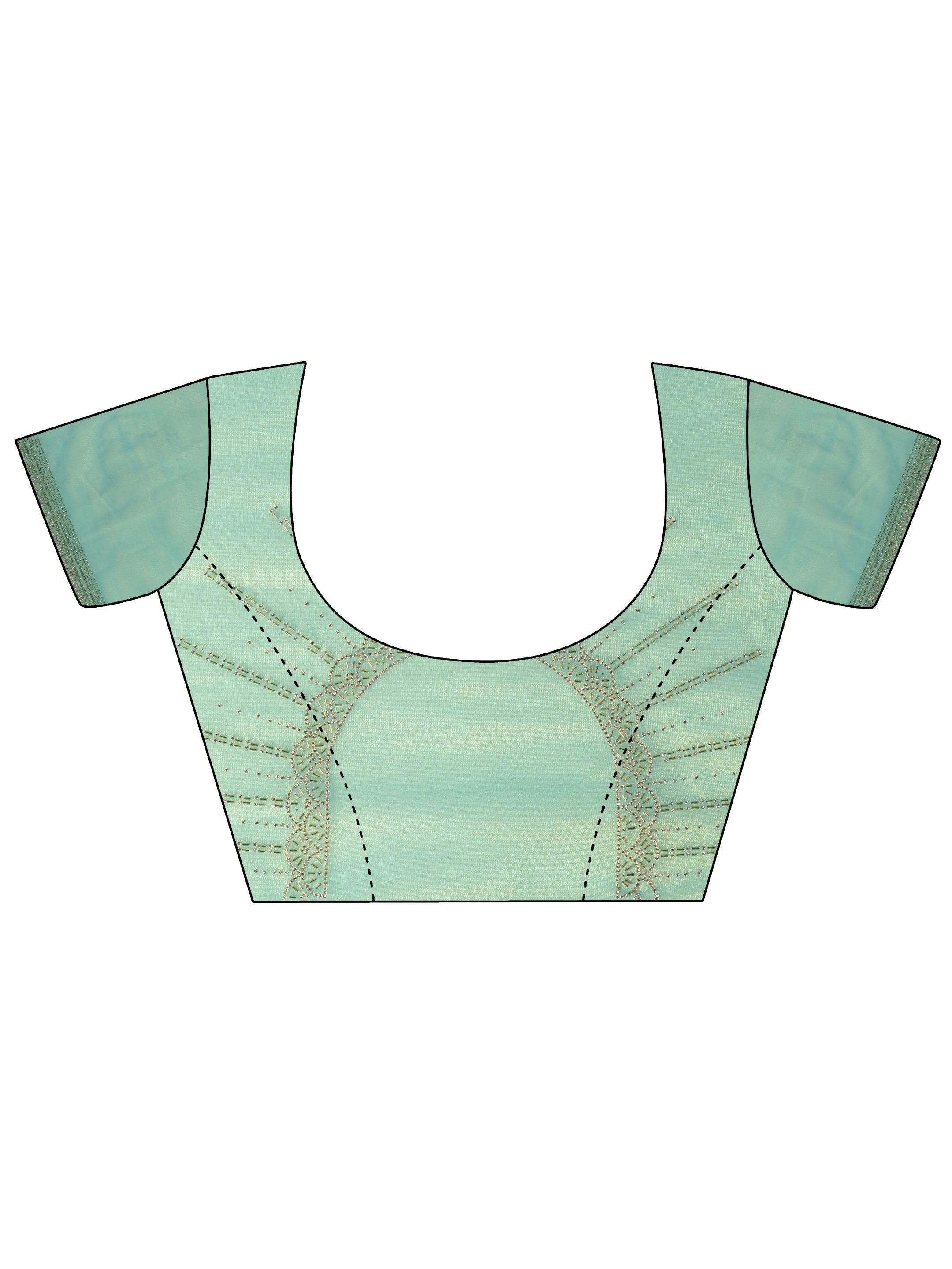 Blue Embellished Nylon Sarees With Unstitched Blouse Piece