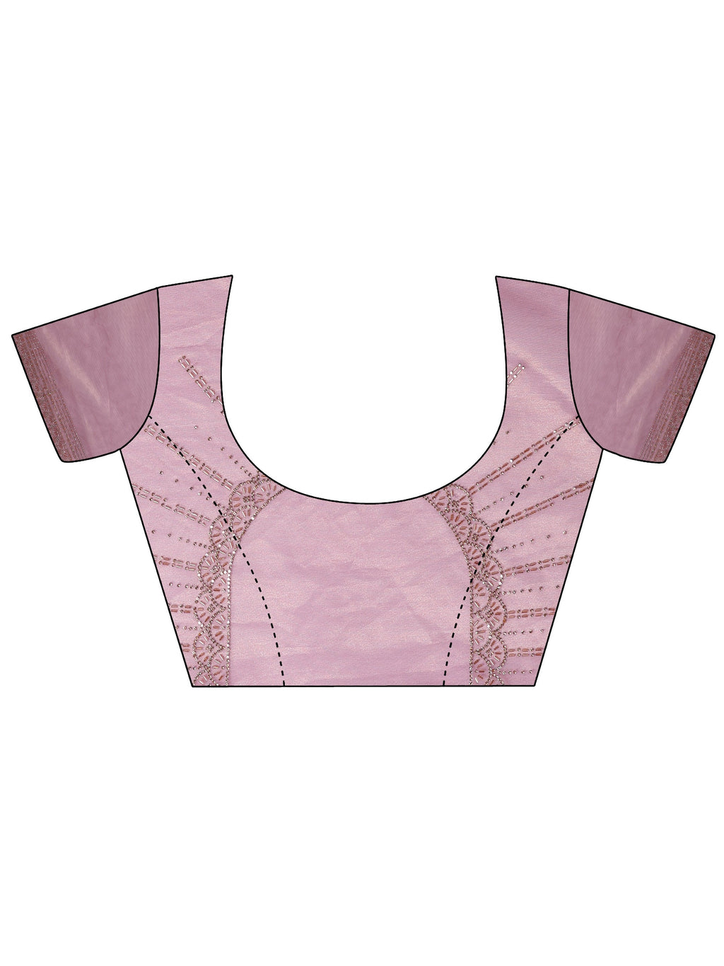 Mauve Embellished Nylon Sarees With Unstitched Blouse Piece