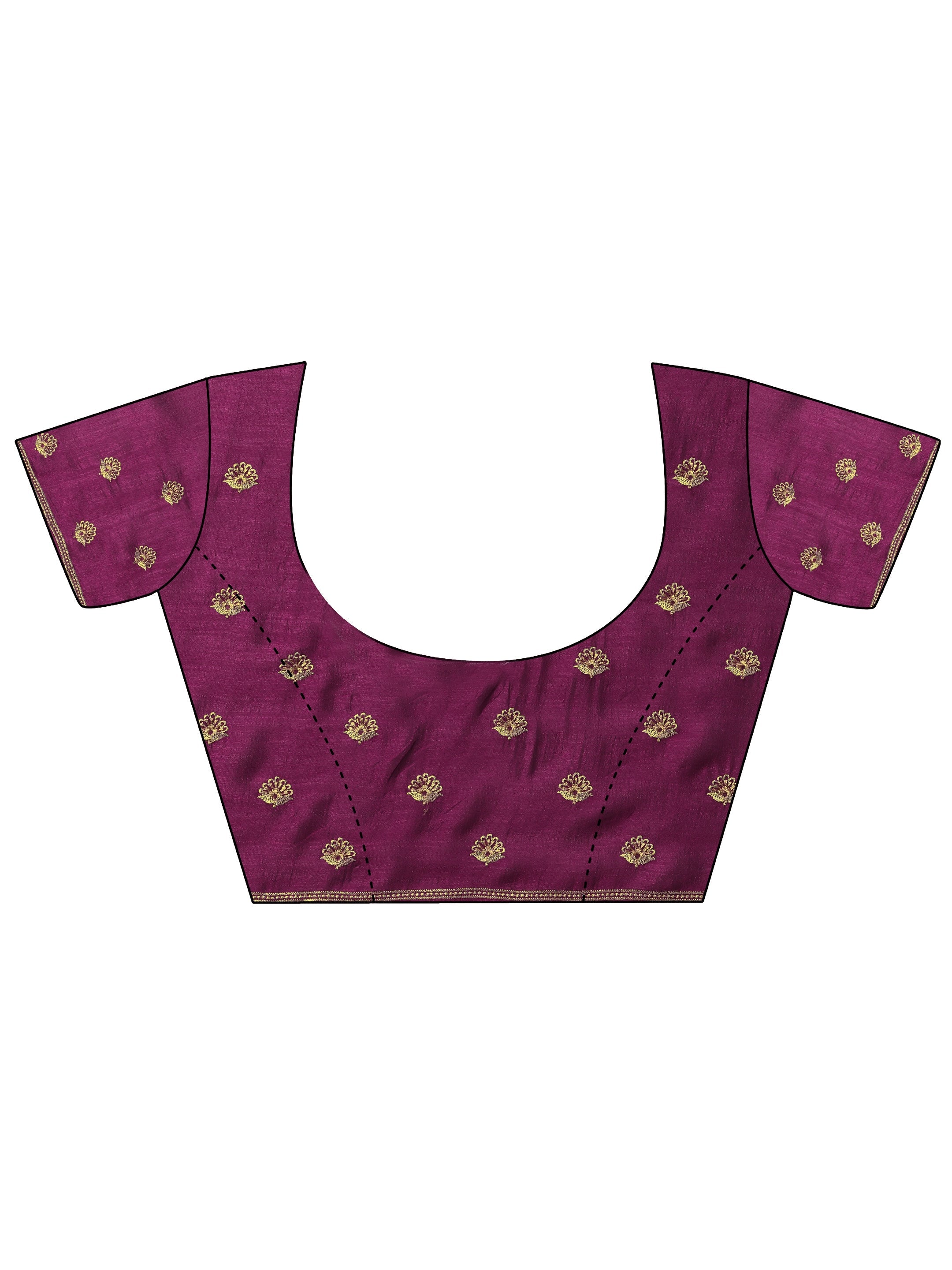 Burgundy Embroidered Silk Blend Sarees With Unstitched Blouse Piece