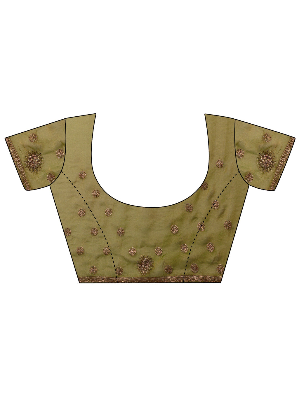 Green Embroidered Banarasi Silk Blend Saree With Unstitched Blouse Piece