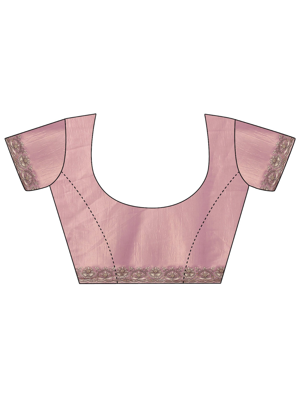 Pink Embroidered Organza Saree With Unstitched Blouse Piece