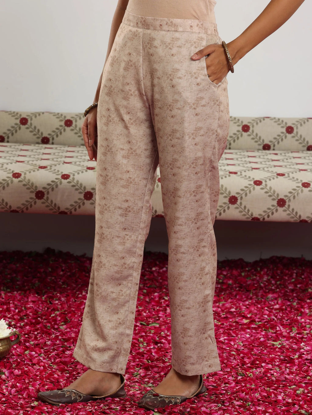 Multi Printed Cotton Blend Straight Suit With Dupatta