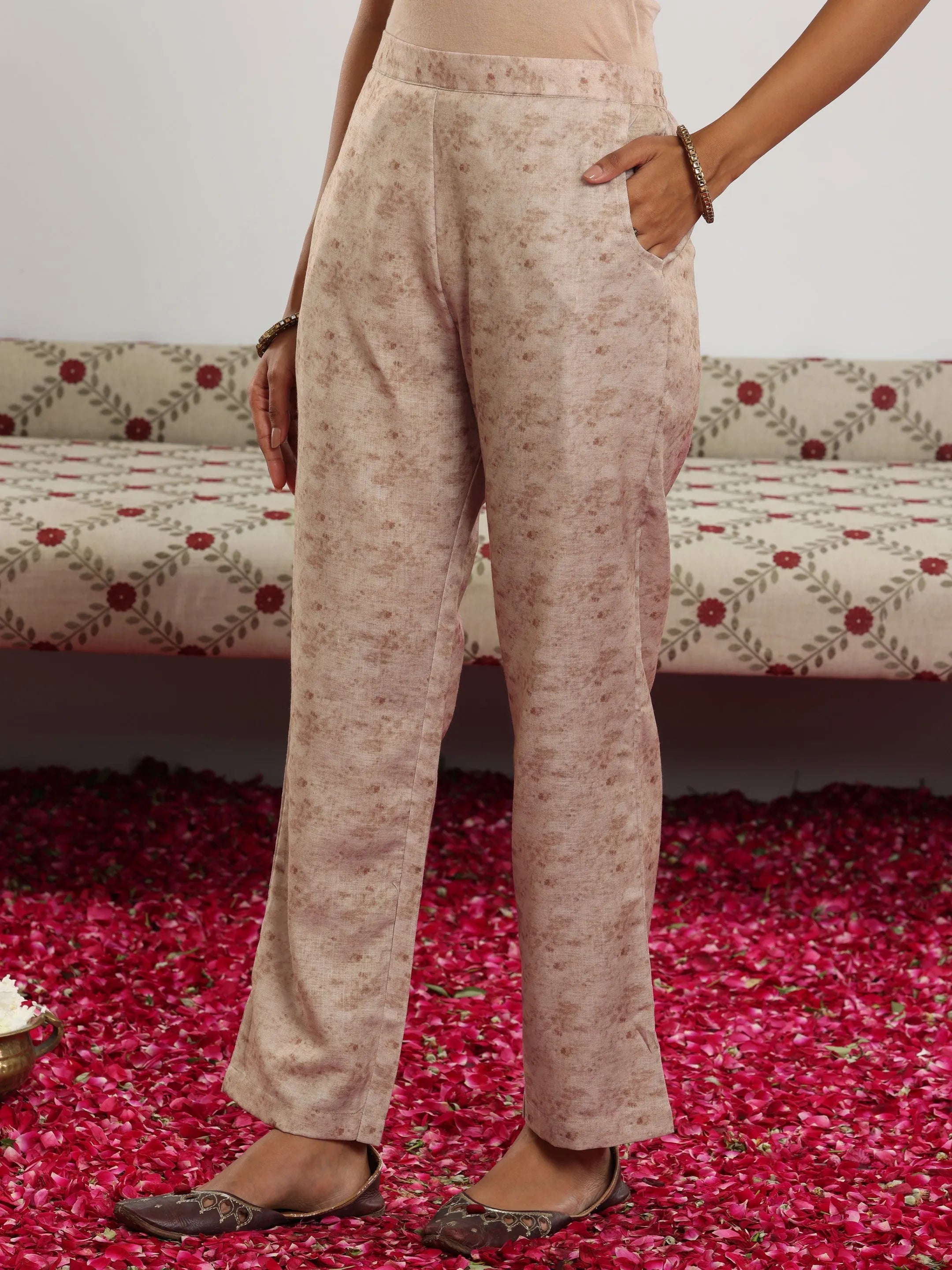 Multi Printed Cotton Blend Straight Suit With Dupatta