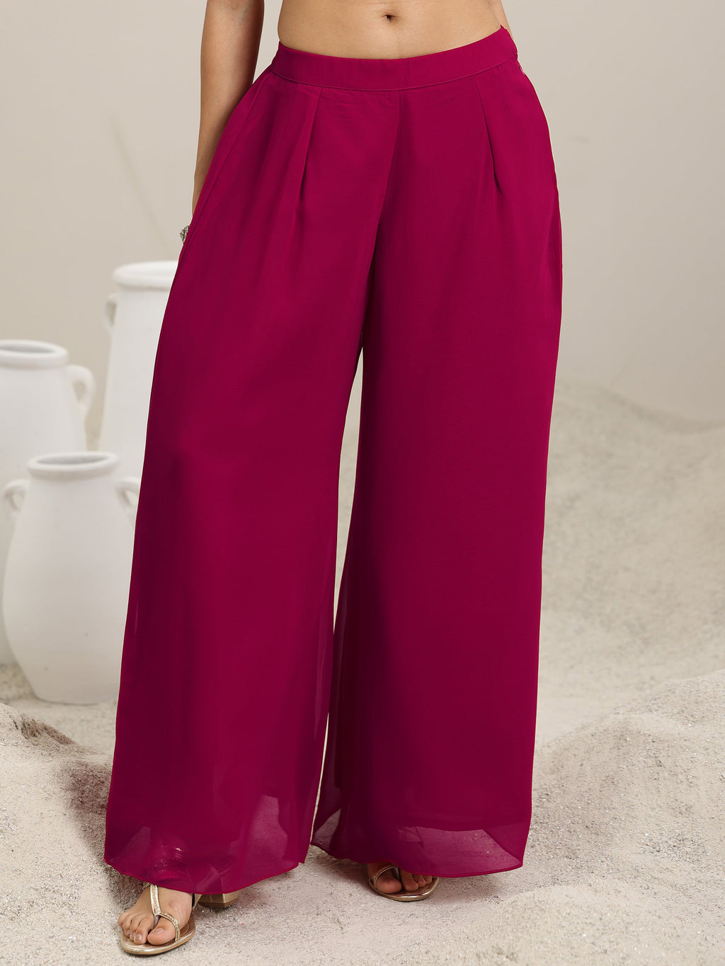 Pink Embellished Georgette Co-Ords With Shrug