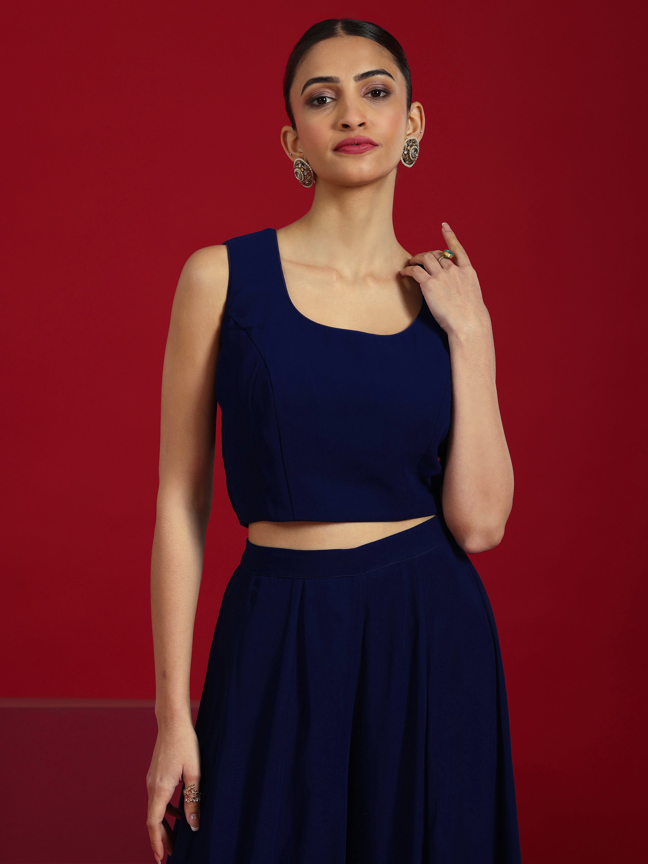 Libas Art Blue Embellished Georgette Co-Ord Sets