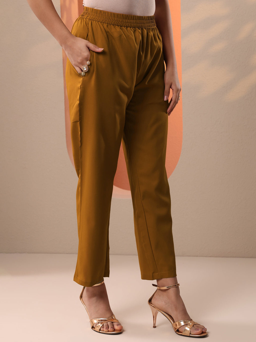 Bronze Woven Design Silk Blend Straight Suit Set With Dupatta