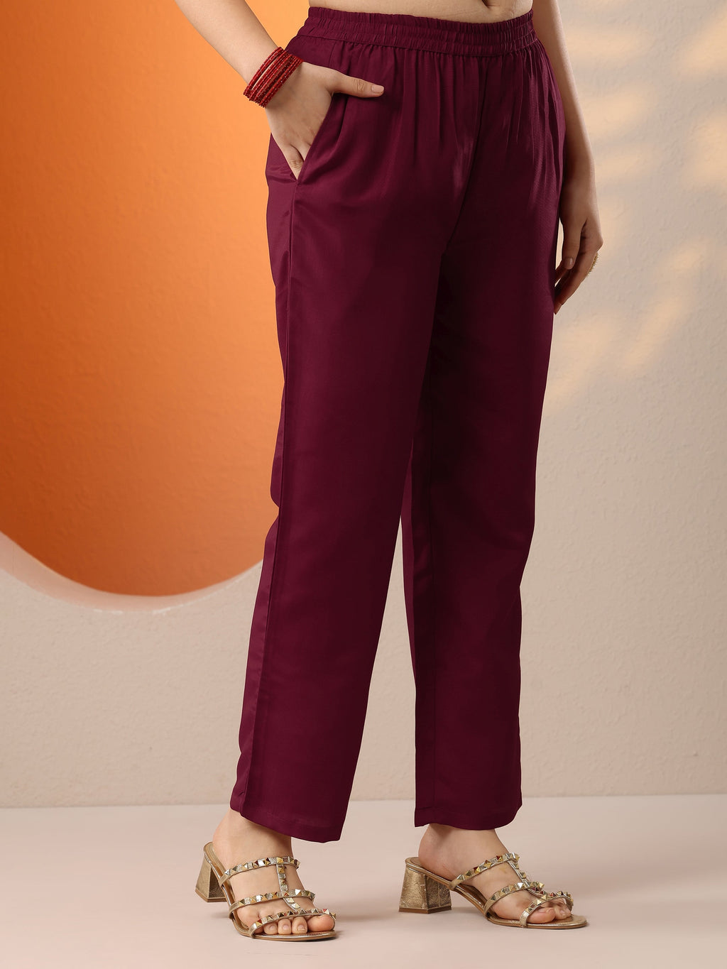 Divyani Maroon Embroidered Silk Blend Anarkali Suit Set With Dupatta