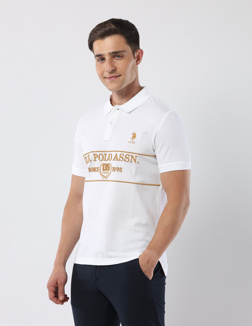 Brand Embroidered135 Anniversary Polo Shirt