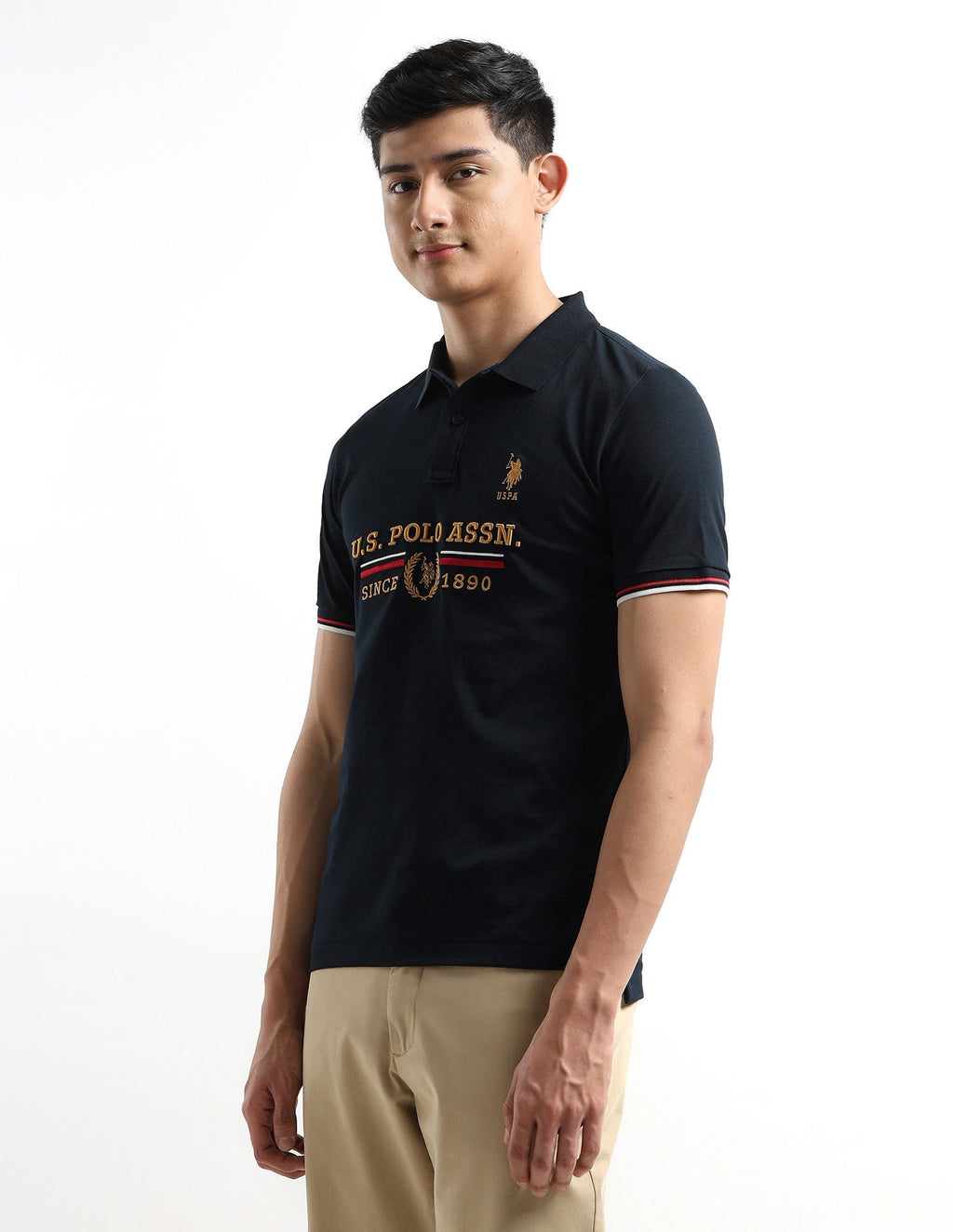 Brand Embroidered Regular Fit Polo Shirt