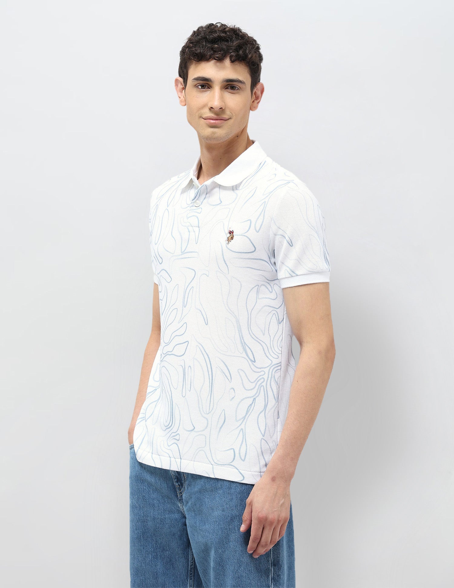 Abstract Printed Regular Fit Polo shirt