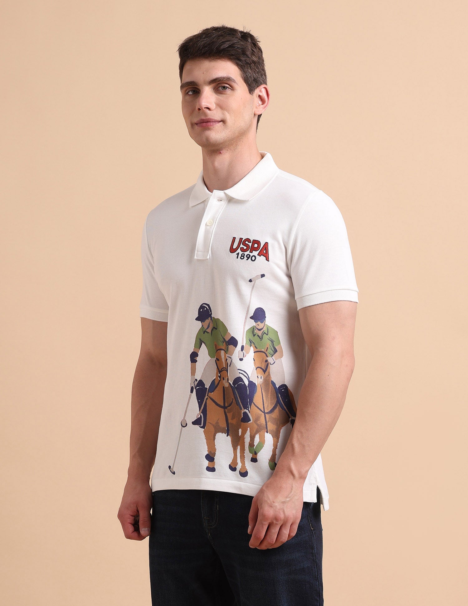 Brand Printed Pure Cotton Polo Shirt