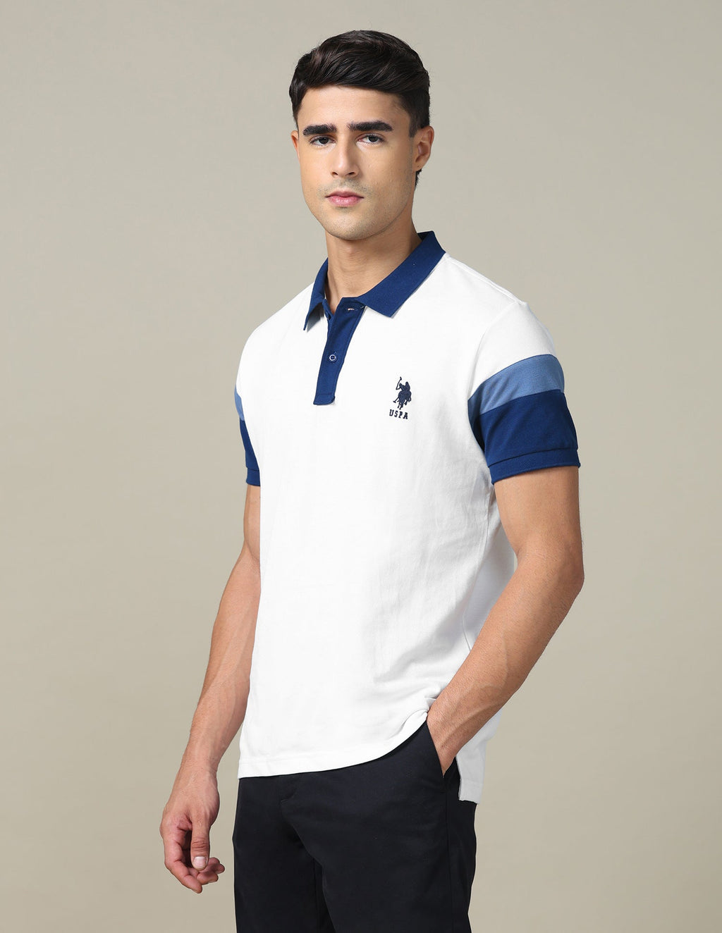Colourblocked Regular Fit Polo Shirt