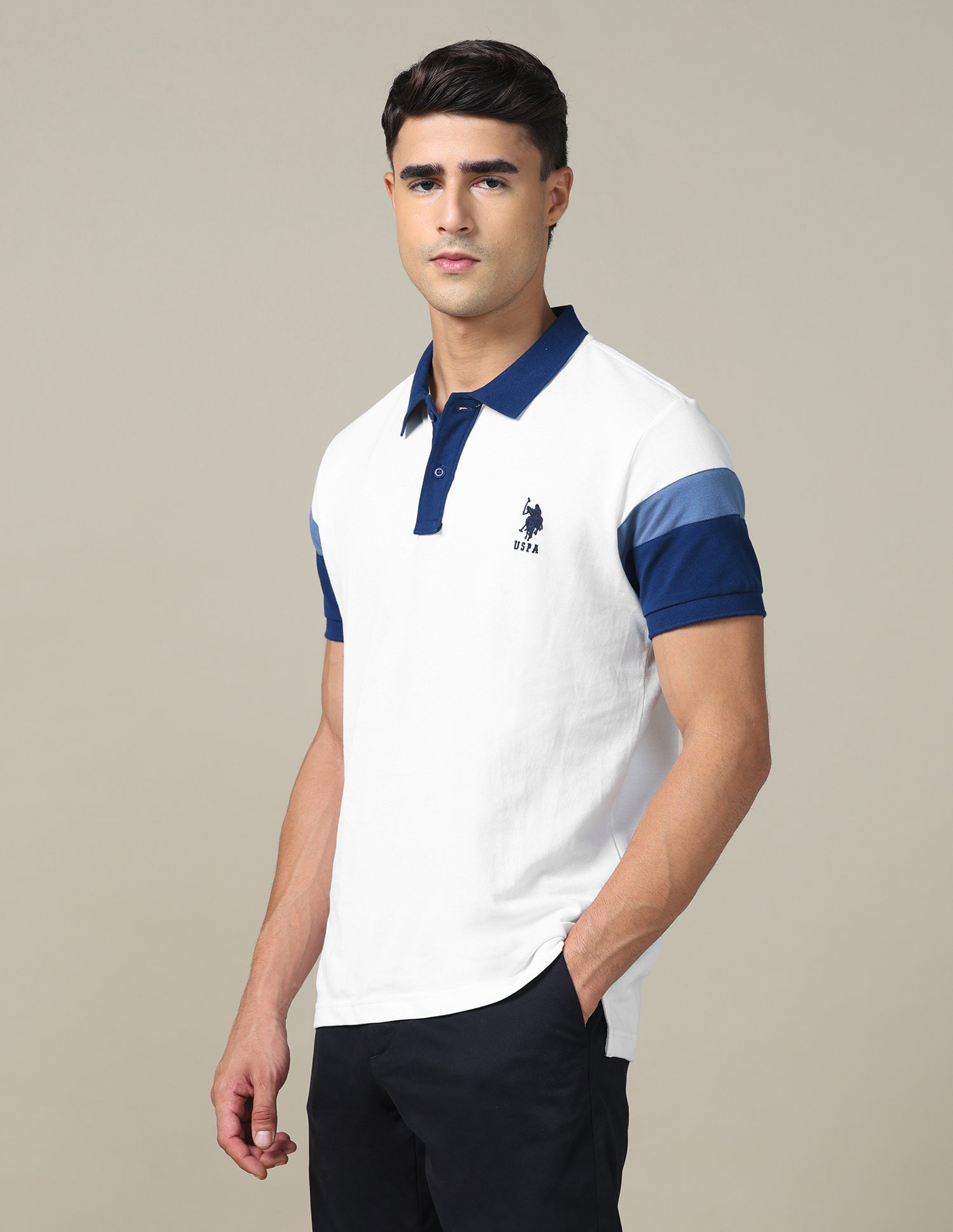 Colourblocked Regular Fit Polo Shirt