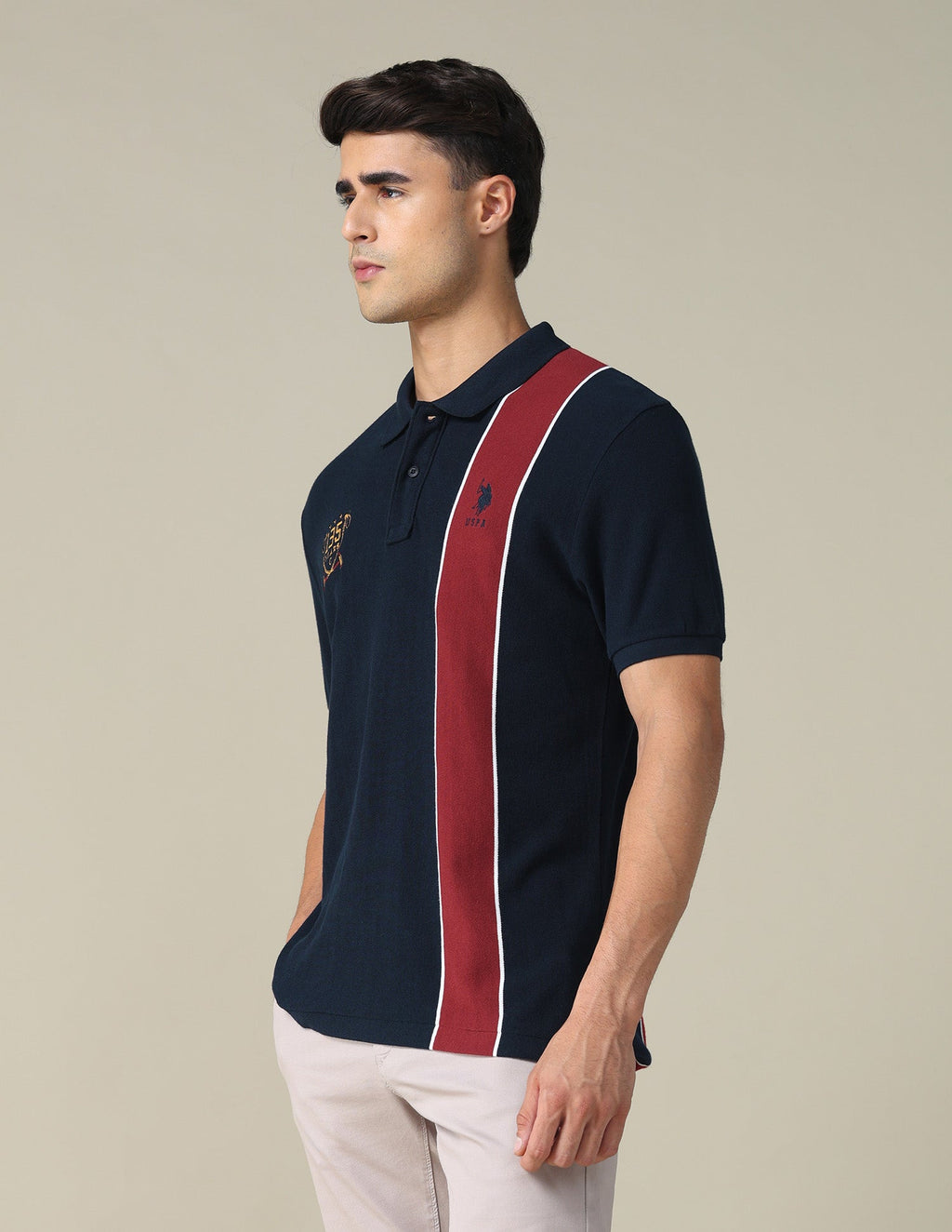 Colourblocked Regular Fit Polo Shirt