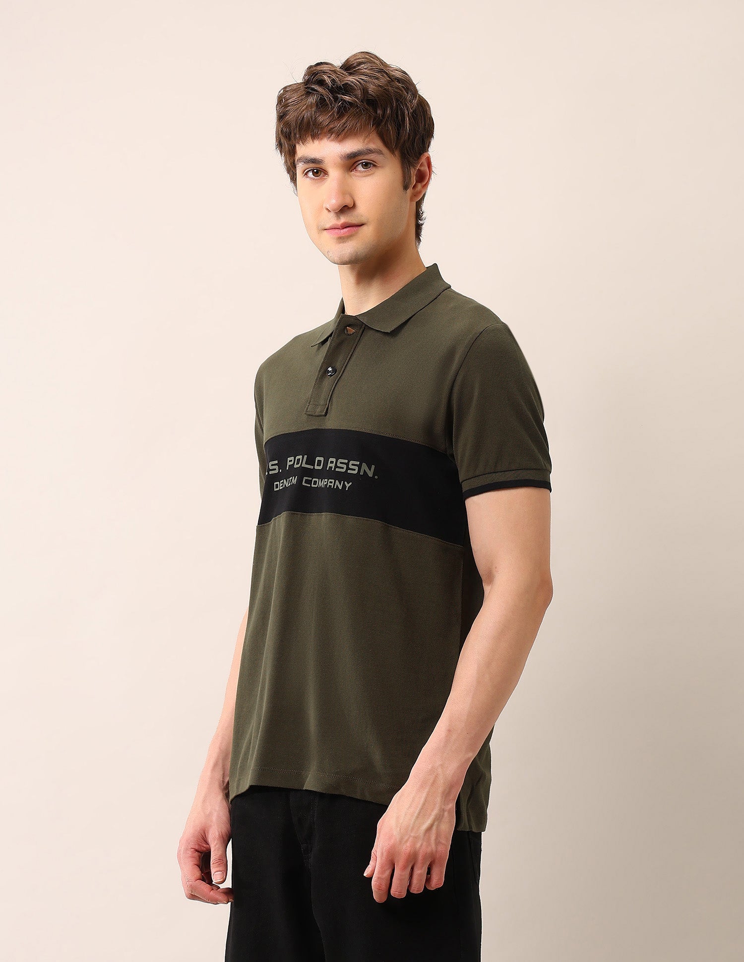 Brand Printed Pure Cotton Polo Shirt