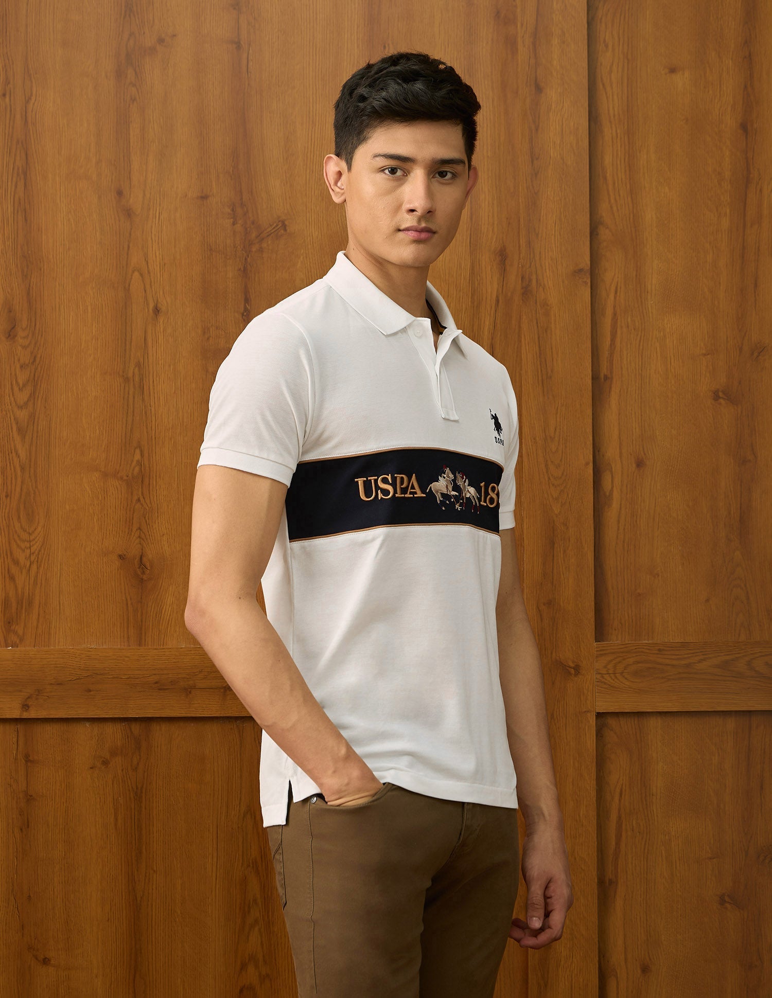 Colourblocked Varsity Polo Shirt
