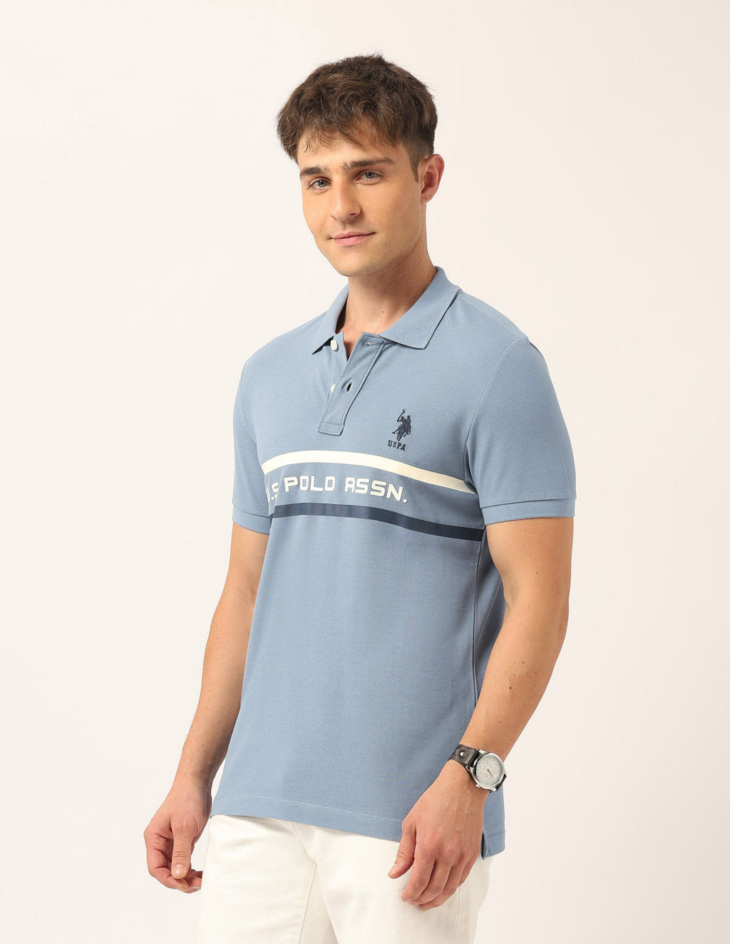 Brand Printed Muscle Fit Polo Shirt
