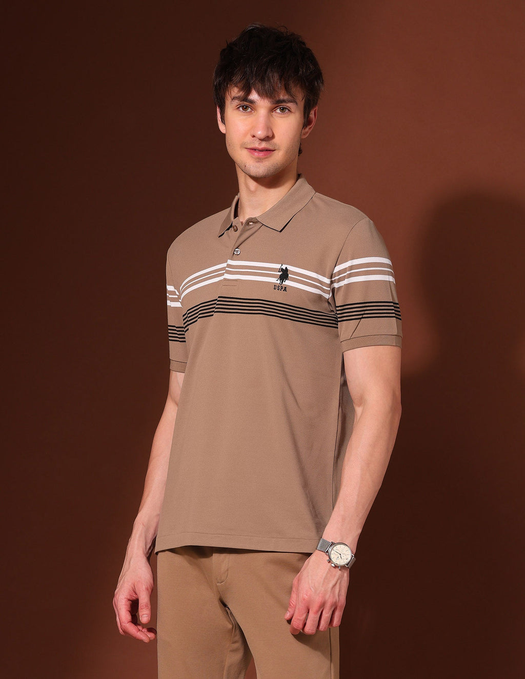Horizontal Striped Working Holiday Polo Shirt