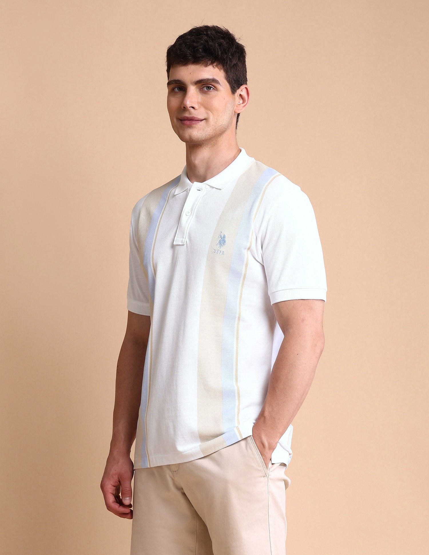 Colourblocked Slim Fit Polo Shirt