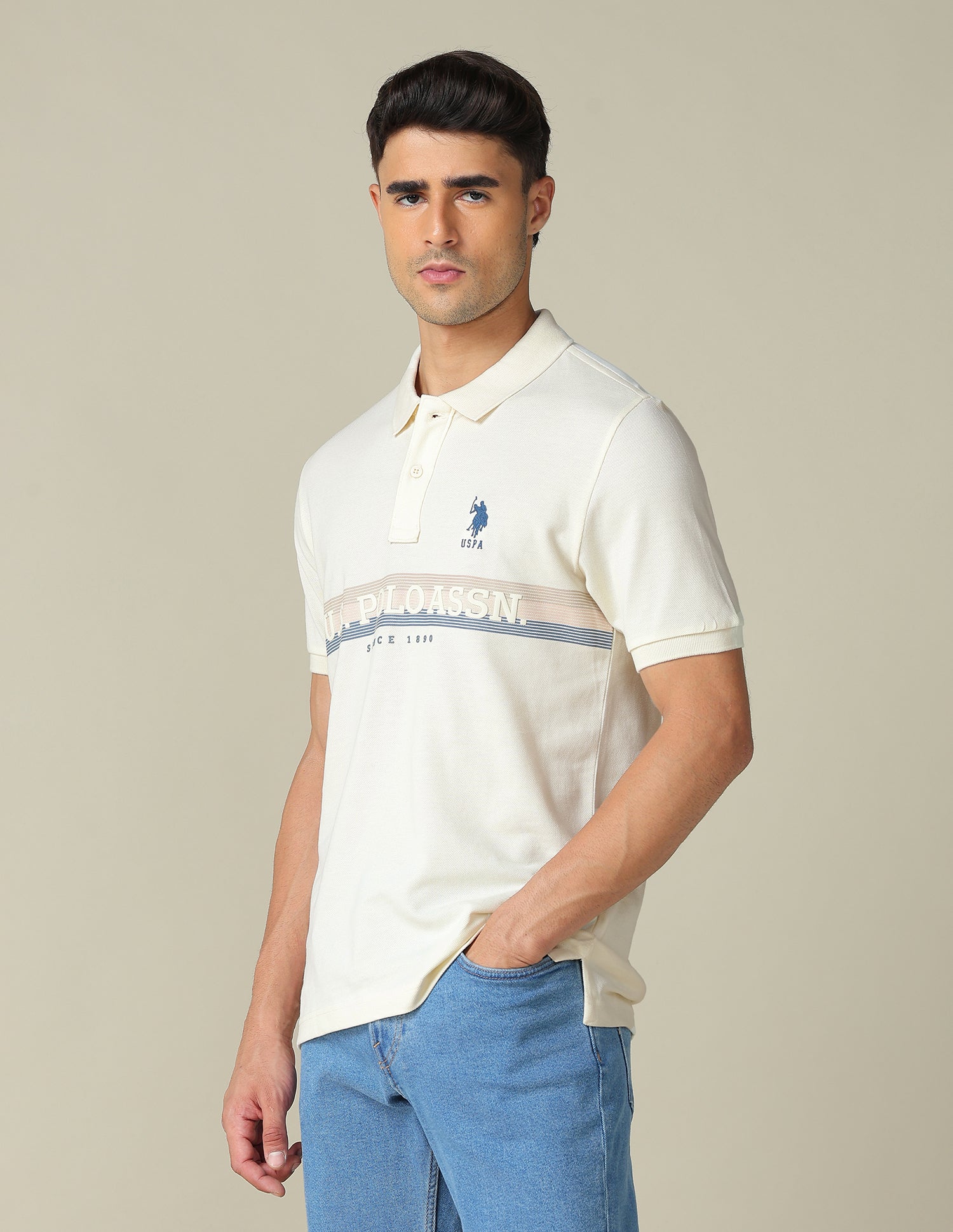 Brand Embossed Regular Fit Polo Shirt