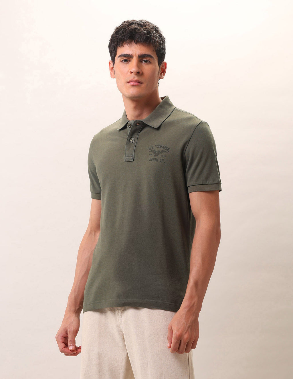 Brand Printed Pure Cotton Polo Shirt