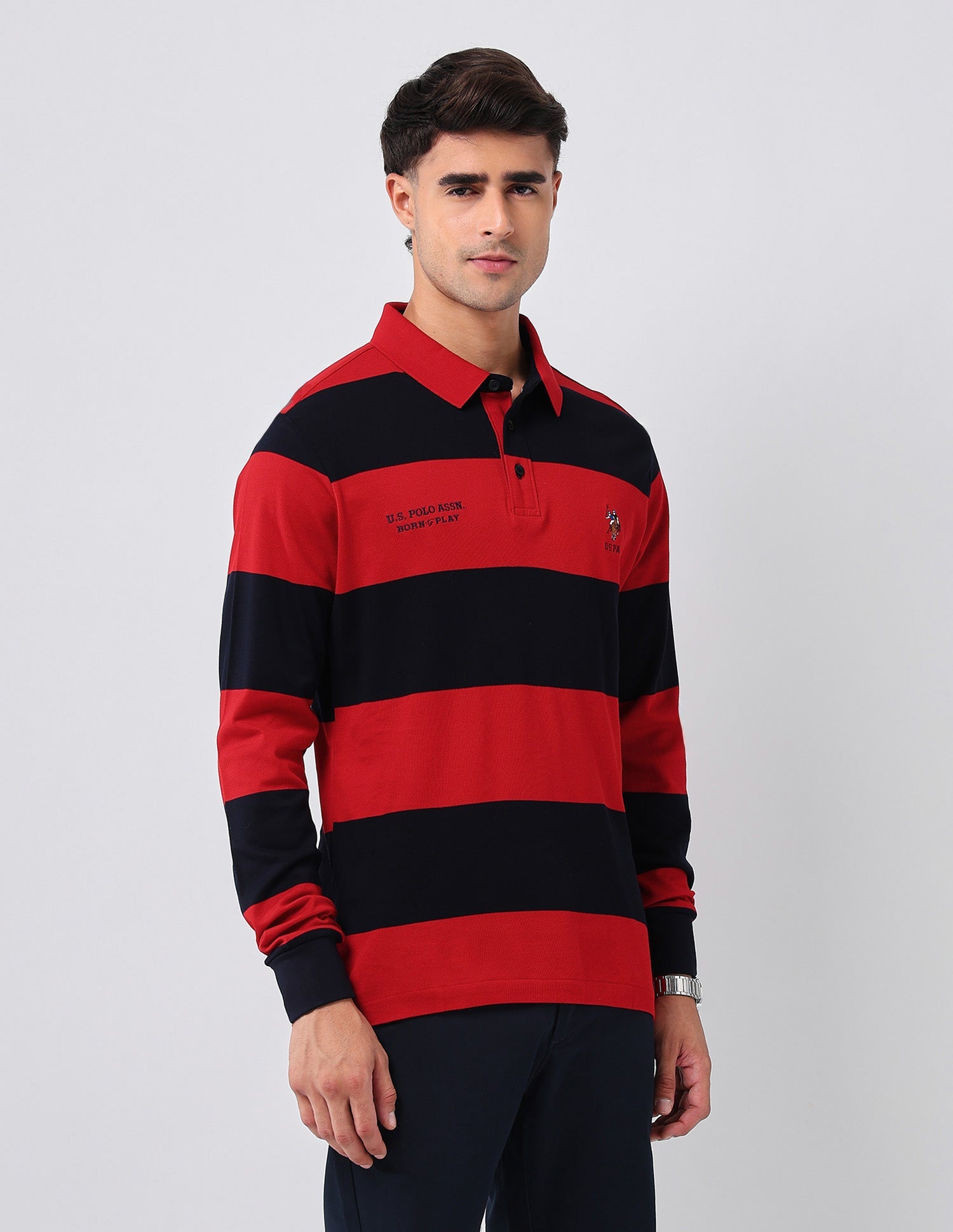 Horizontal Striped Regular Fit Polo Shirt