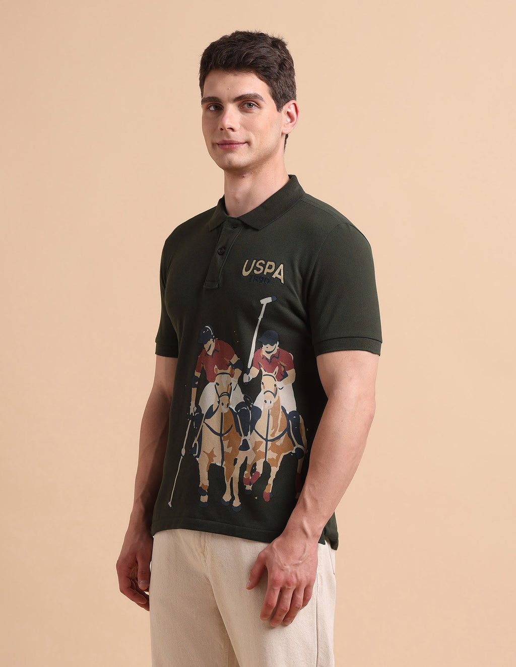 Brand Printed Pure Cotton Polo Shirt