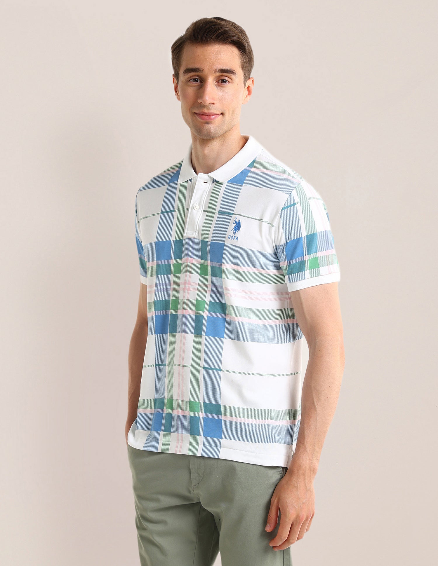 Checked Slim Fit Polo Shirt