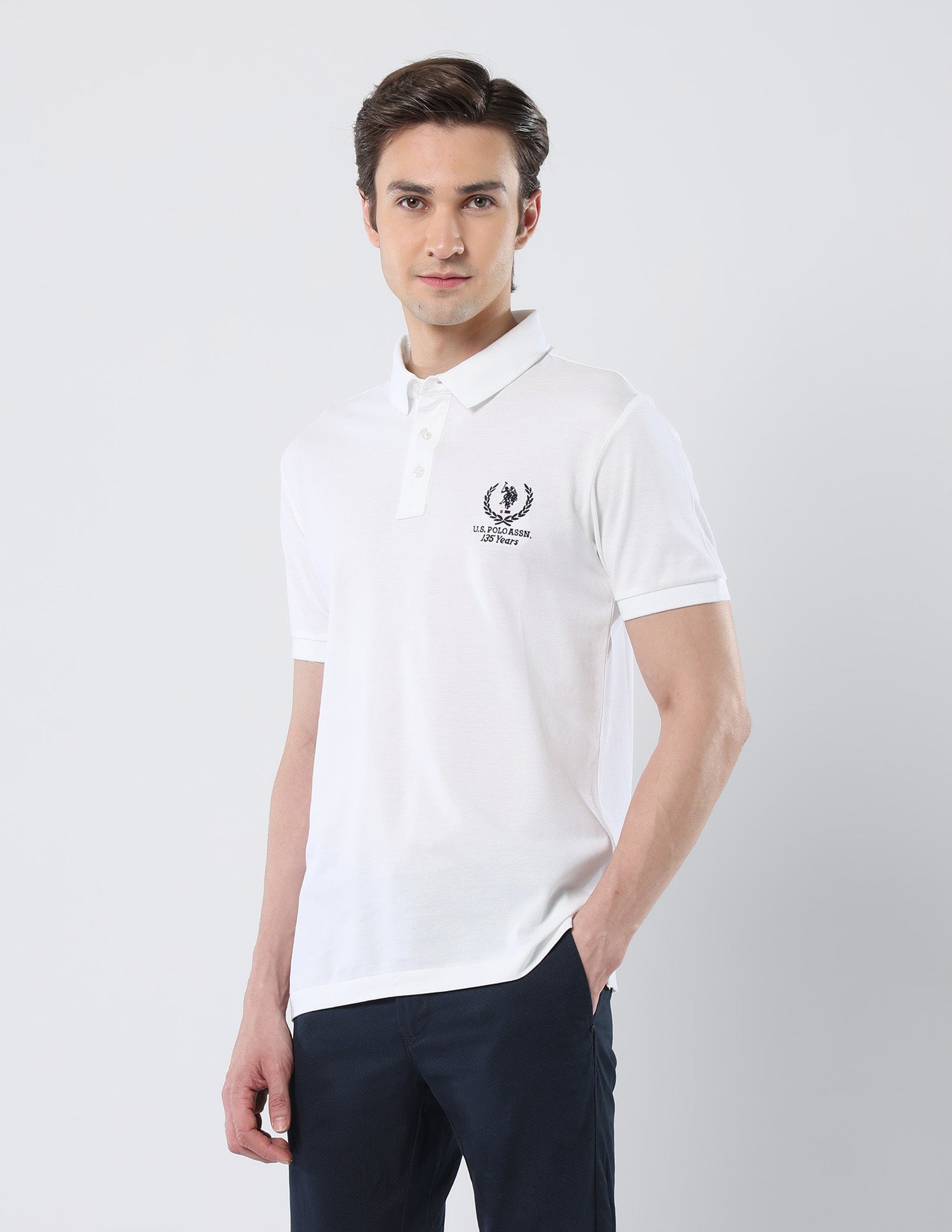 Brand Embroidered 135 Anniversary Polo Shirt