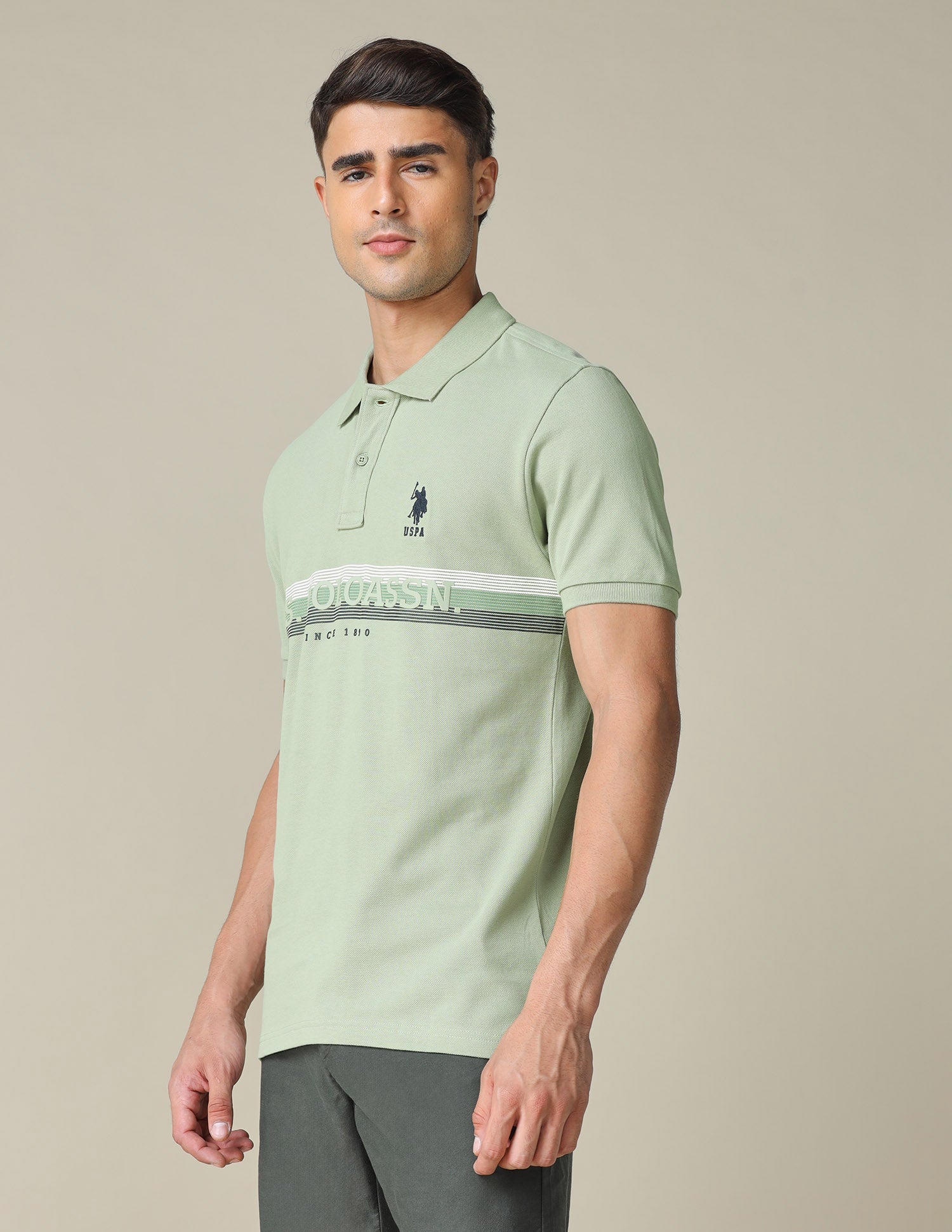 Horizontal Striped Regular Fit Polo Shirt