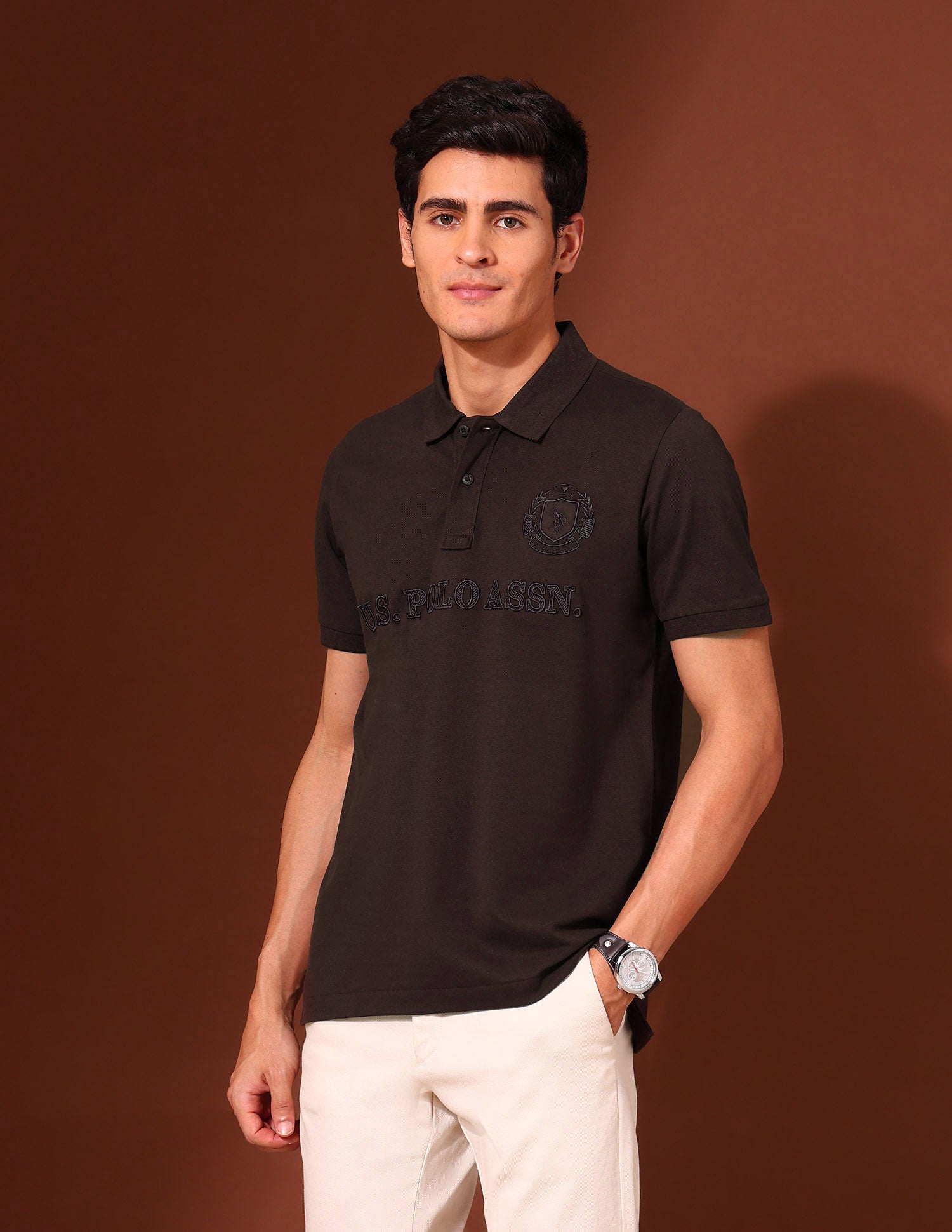Brand Embroidered Classic Polo Shirt