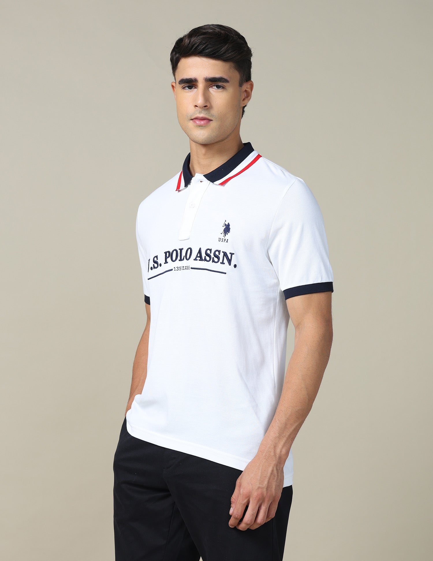 Boxy Fit Brand Embroidered Polo Shirt