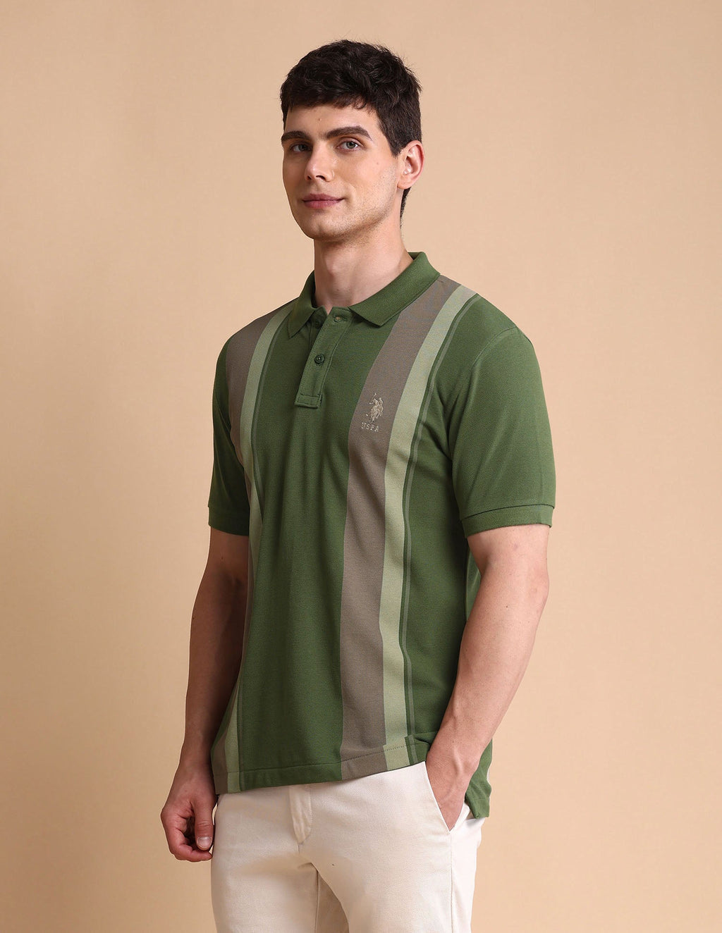 Colourblocked Slim Fit Polo Shirt