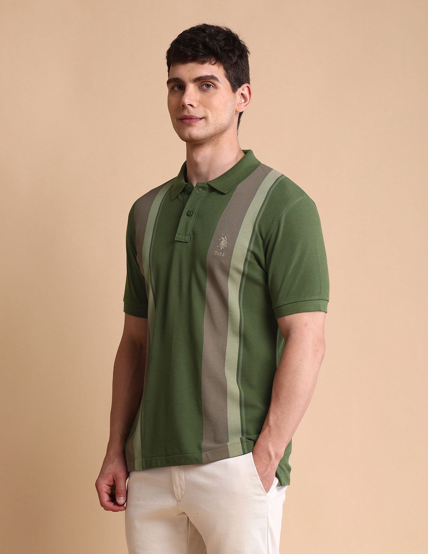 Colourblocked Slim Fit Polo Shirt