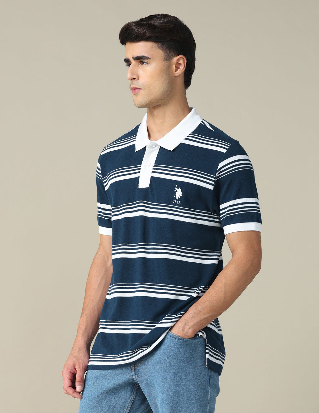 Horizontal Striped Regular Fit Polo Shirt