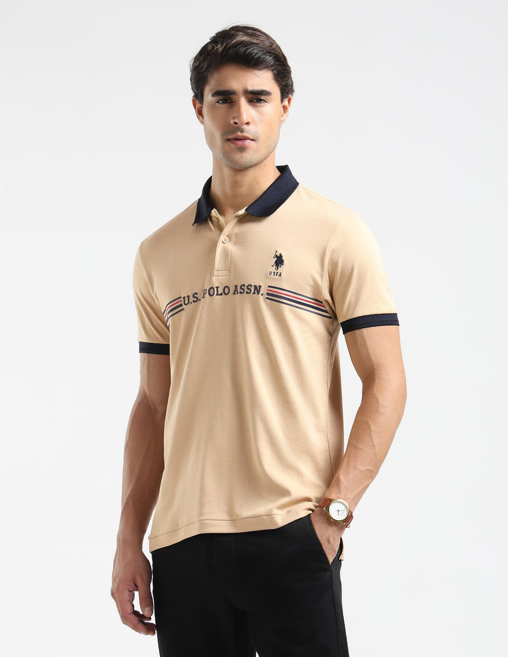Brand Embossed Regular Fit Polo Shirt
