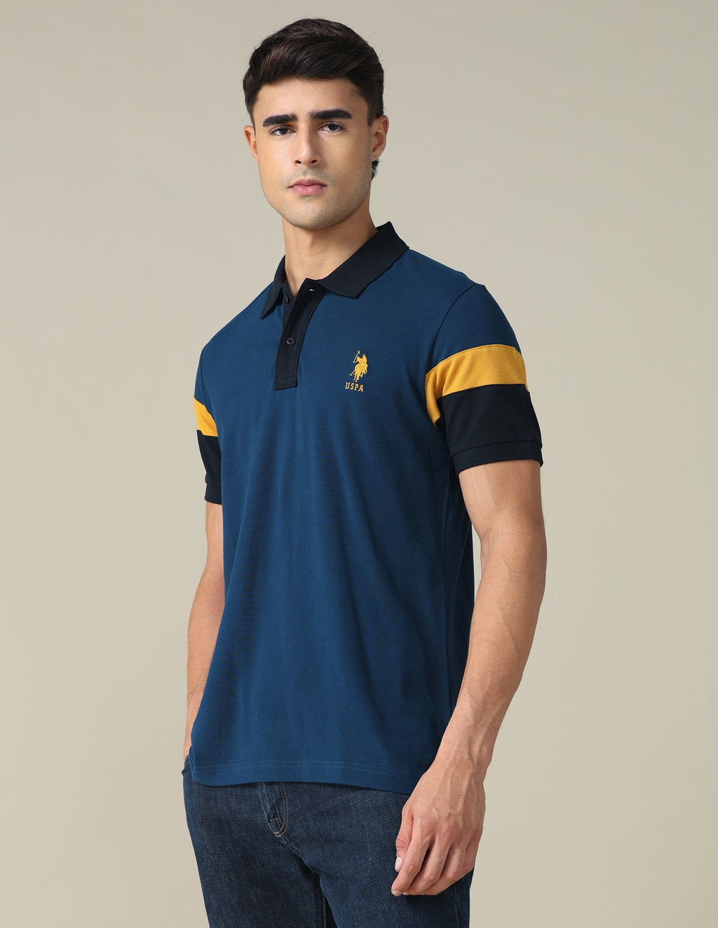Colourblocked Regular Fit Polo Shirt