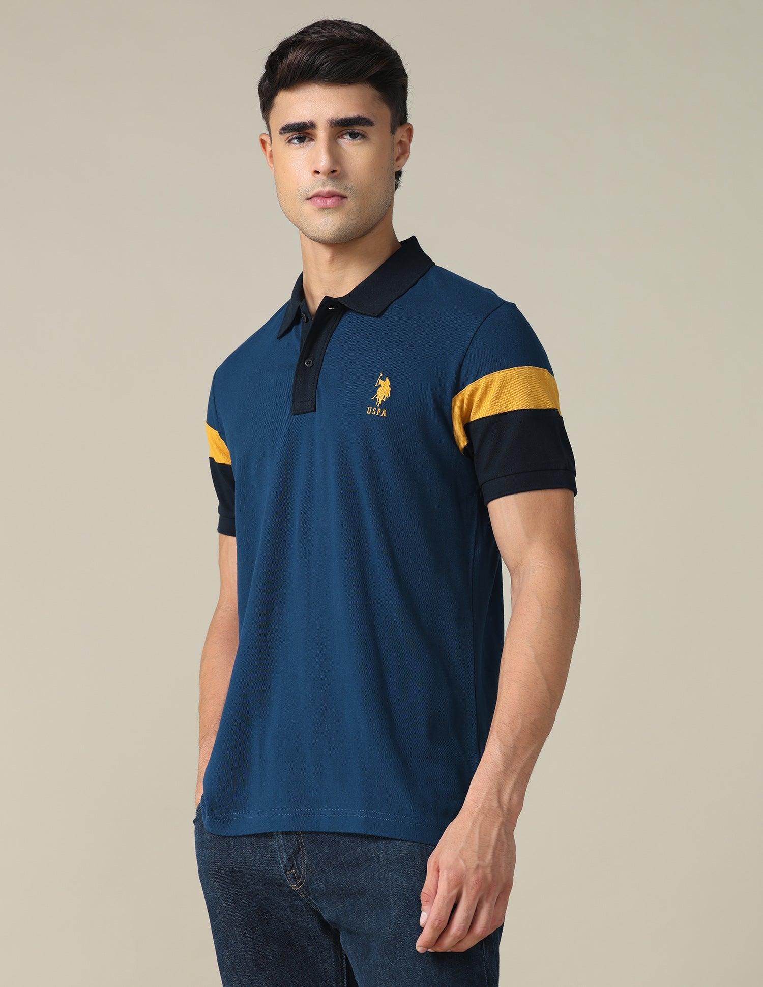 Colourblocked Regular Fit Polo Shirt
