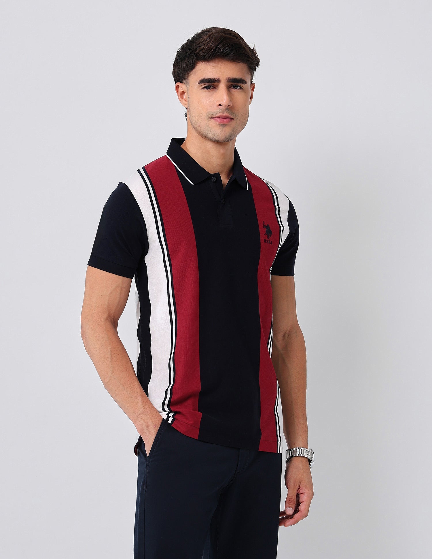 Colorblocked Regular Fit Polo Shirt
