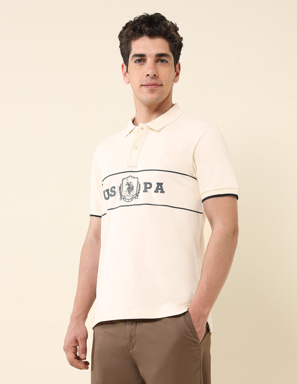 Brand Printed Slim Fit Classic Polo Shirt