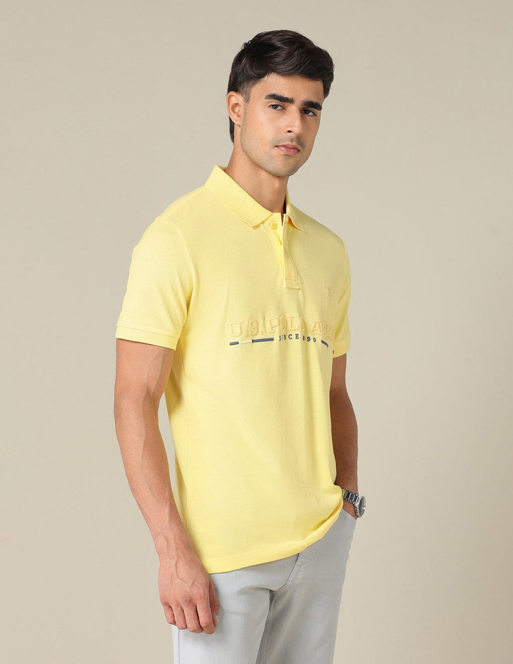 Brand Embroidered Regular Fit Polo Shirt